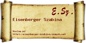 Eisenberger Szabina névjegykártya